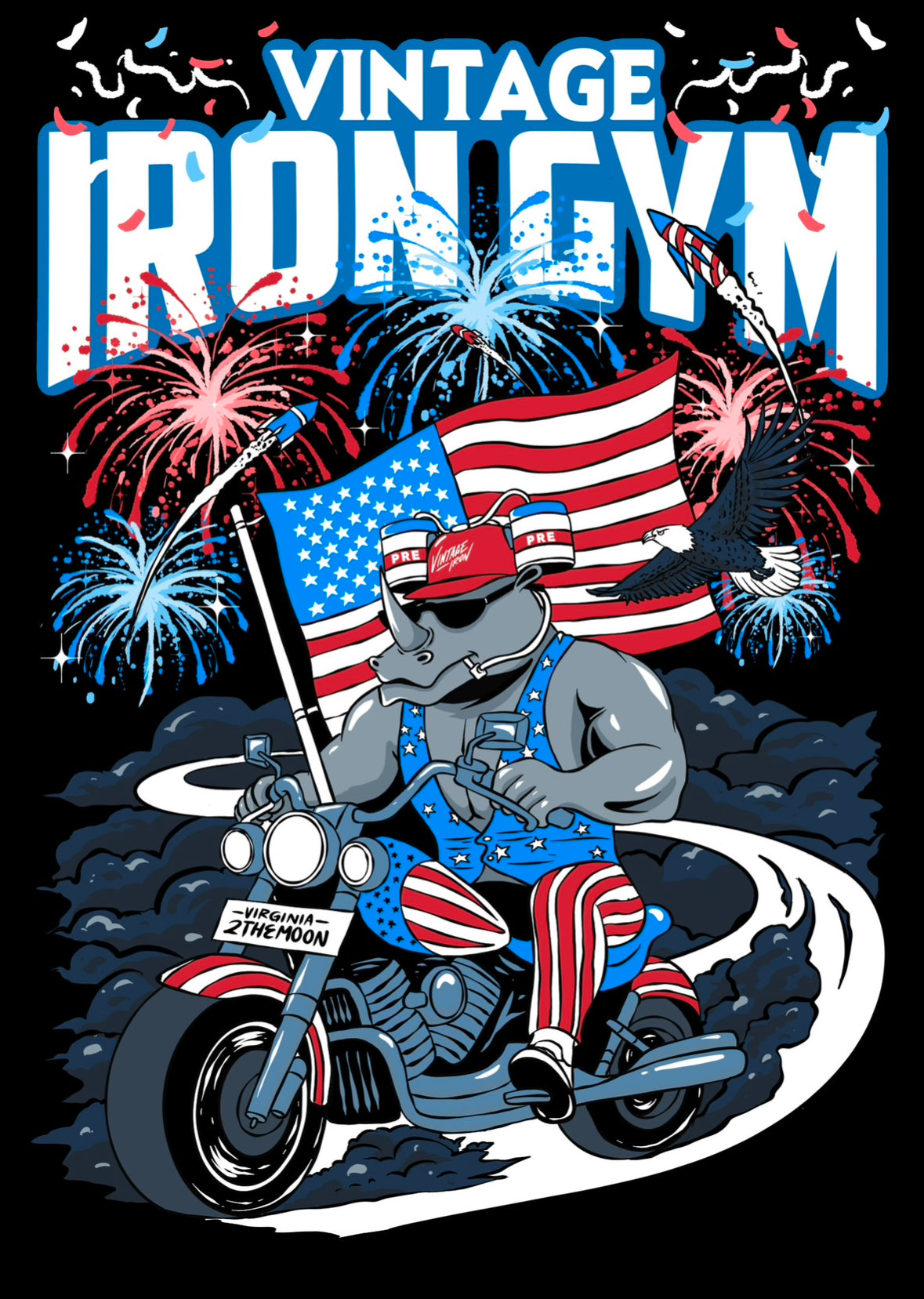 Fourth of July Rhino T-Shirt