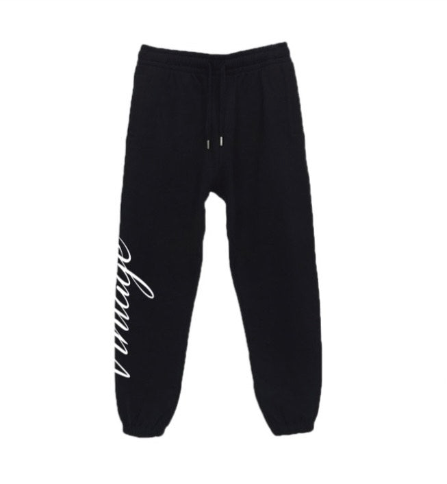 CLASSIC SWEATPANTS - BLACK CURSIVE